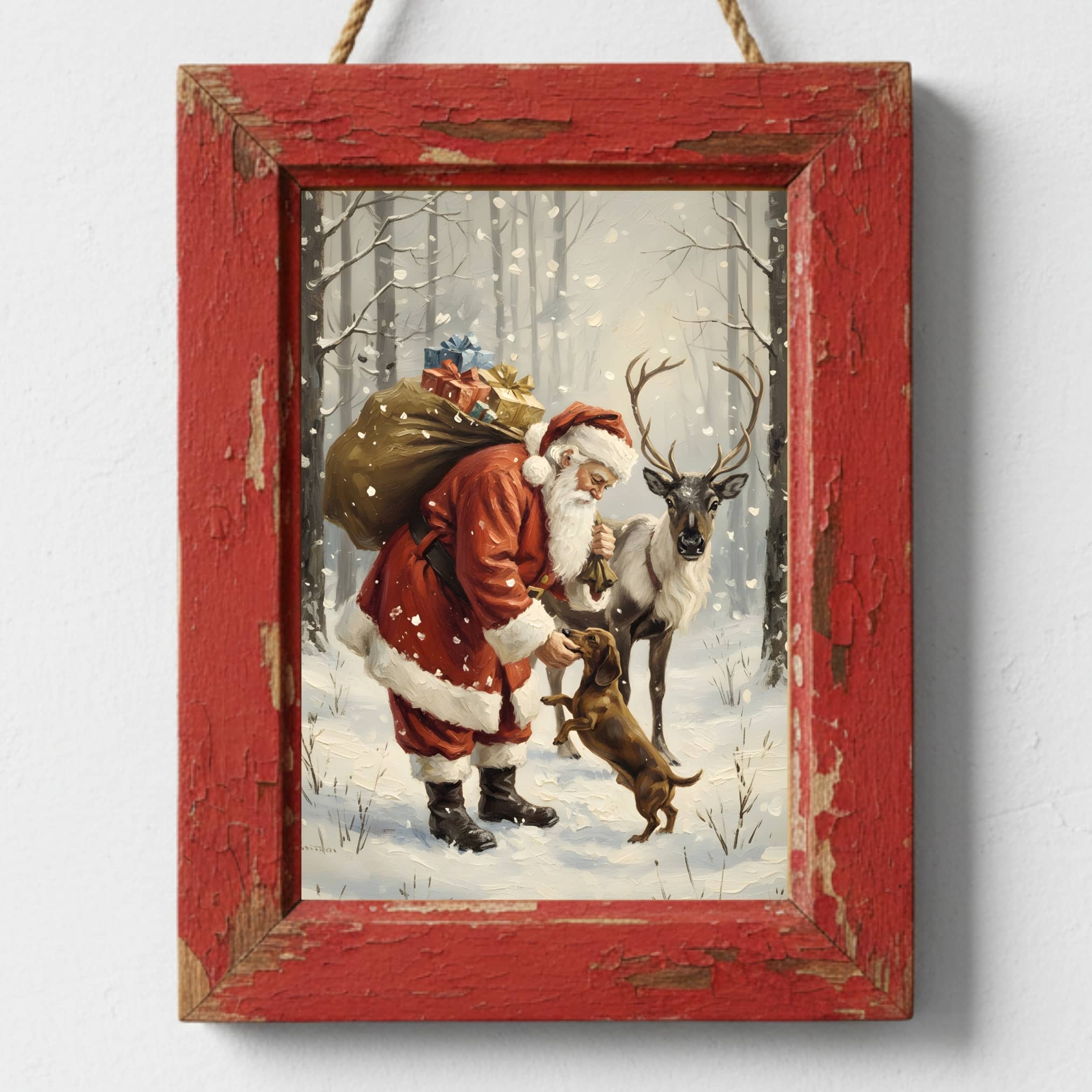 PRINTABLE Santa Claus & Dachshund Poster