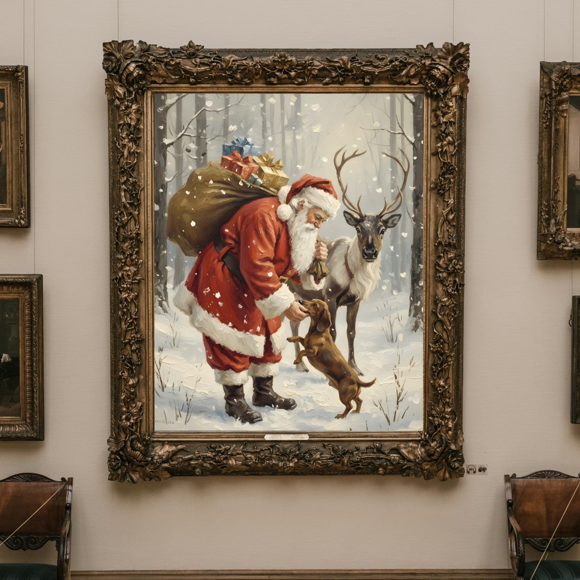 PRINTABLE Santa Claus & Dachshund Poster - View 2