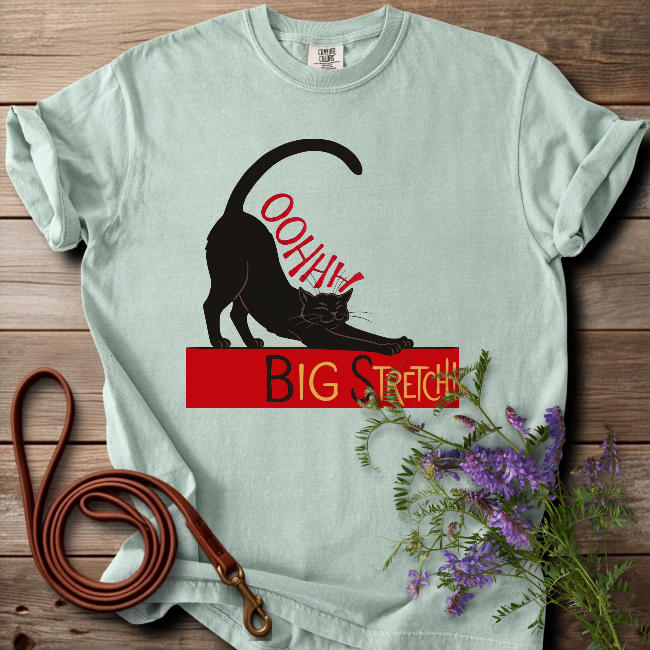 Oh Big Stretch! Black Cat T-Shirt - View 2
