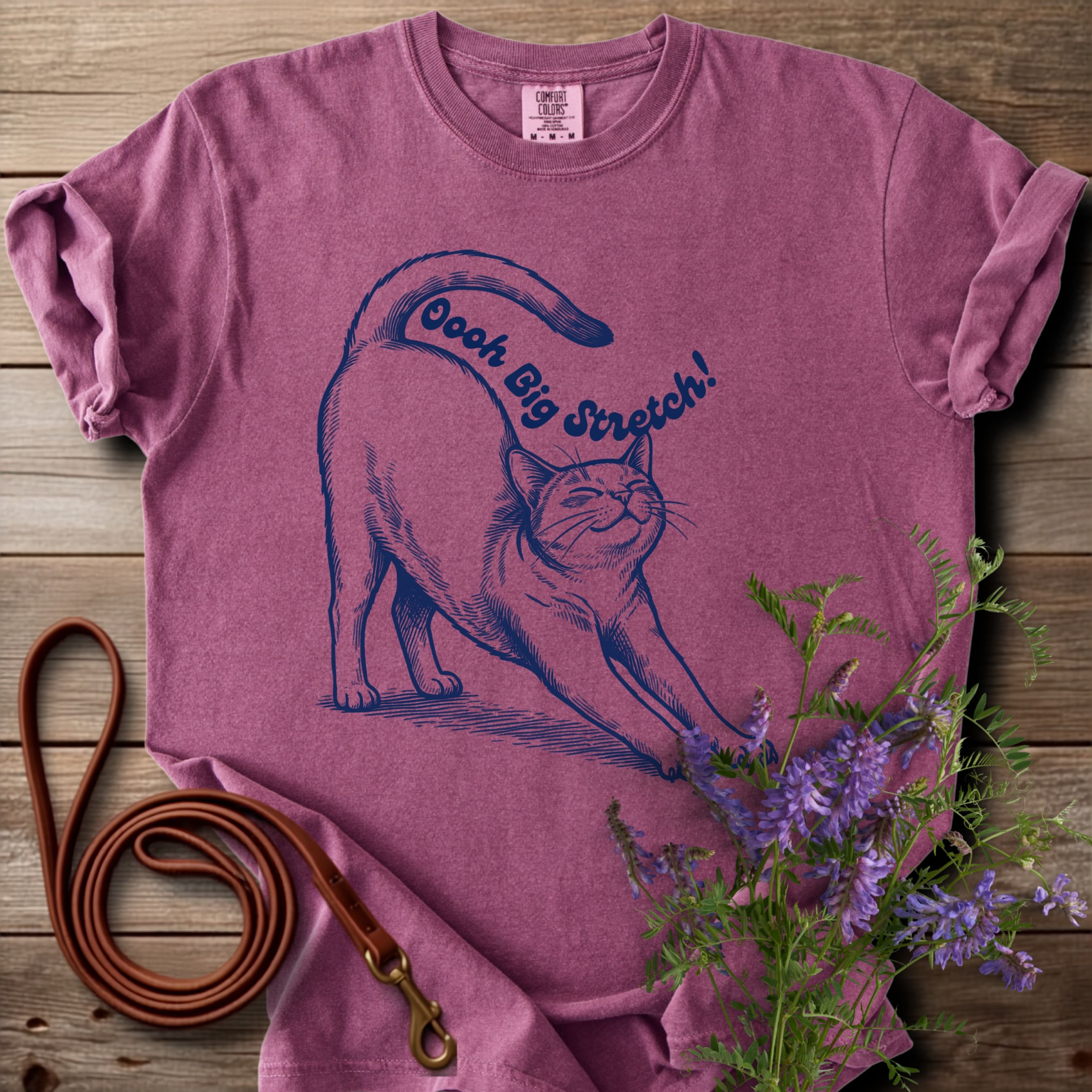 Oh Big Stretch! Solid Color Cat T-Shirt - View 15