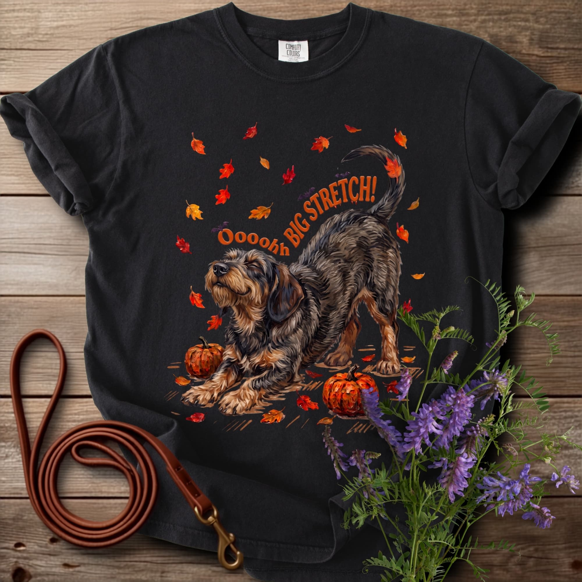 Oh Big Stretch! Wired Haired Boared Dachshund T-shirt - View 2