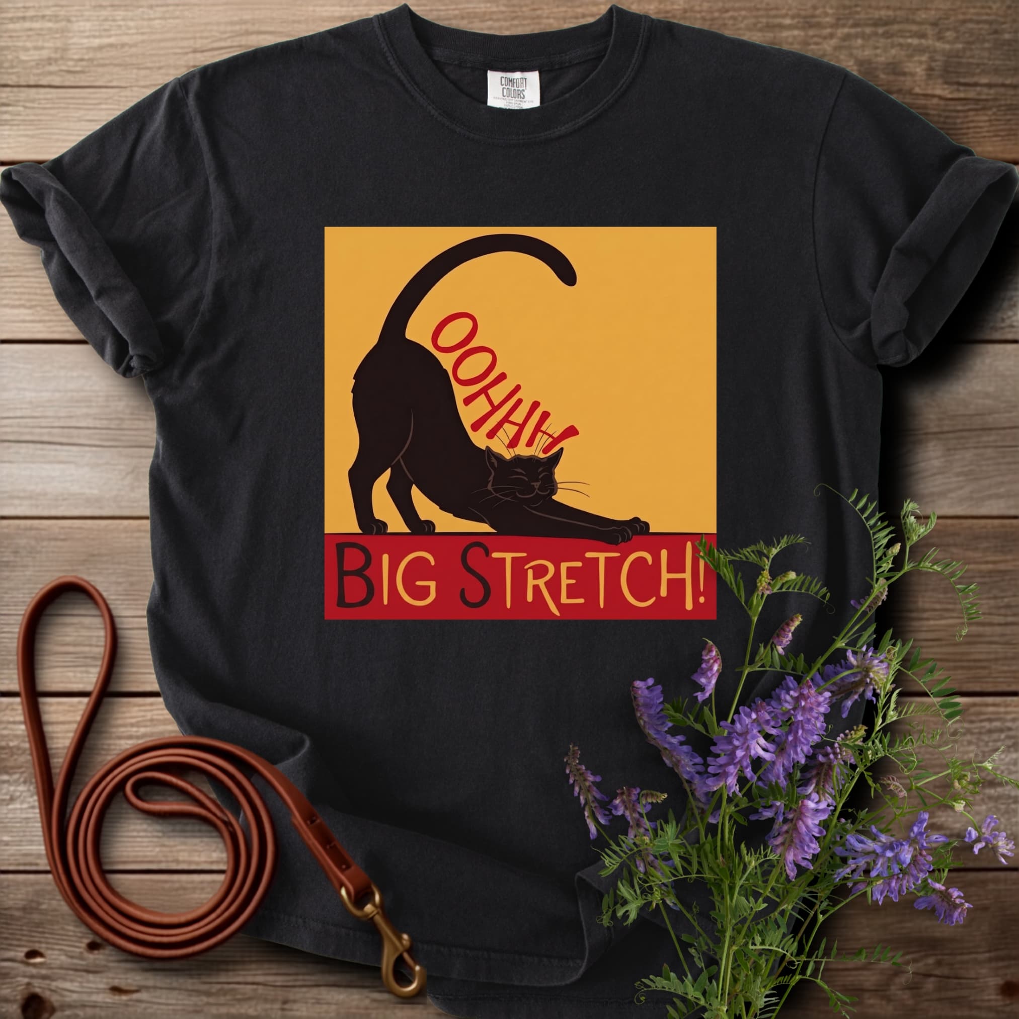 Oh Big Stretch! Black Cat T-Shirt - View 1