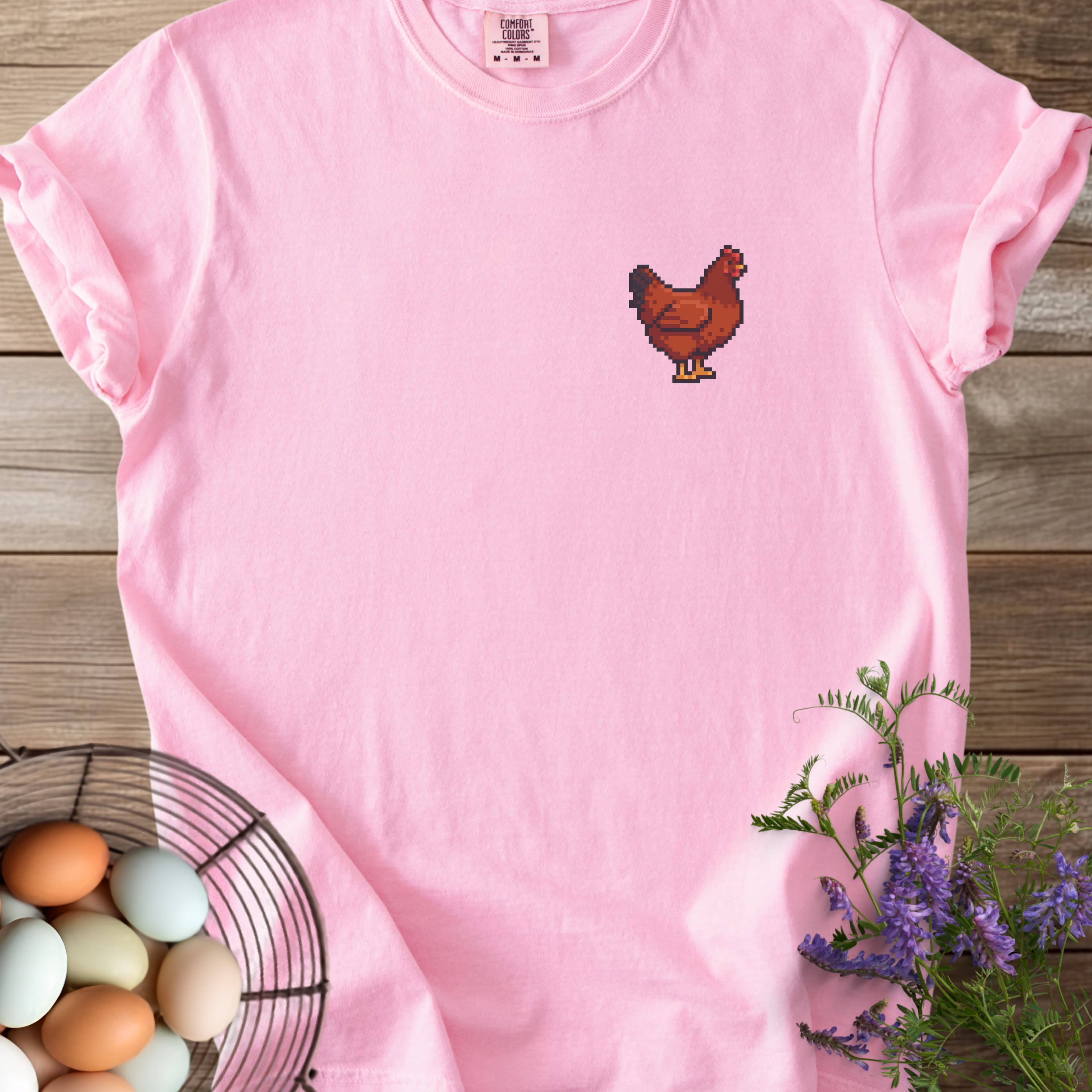 Pixel Art Rhode Island Red Hen T-shirt - View 3