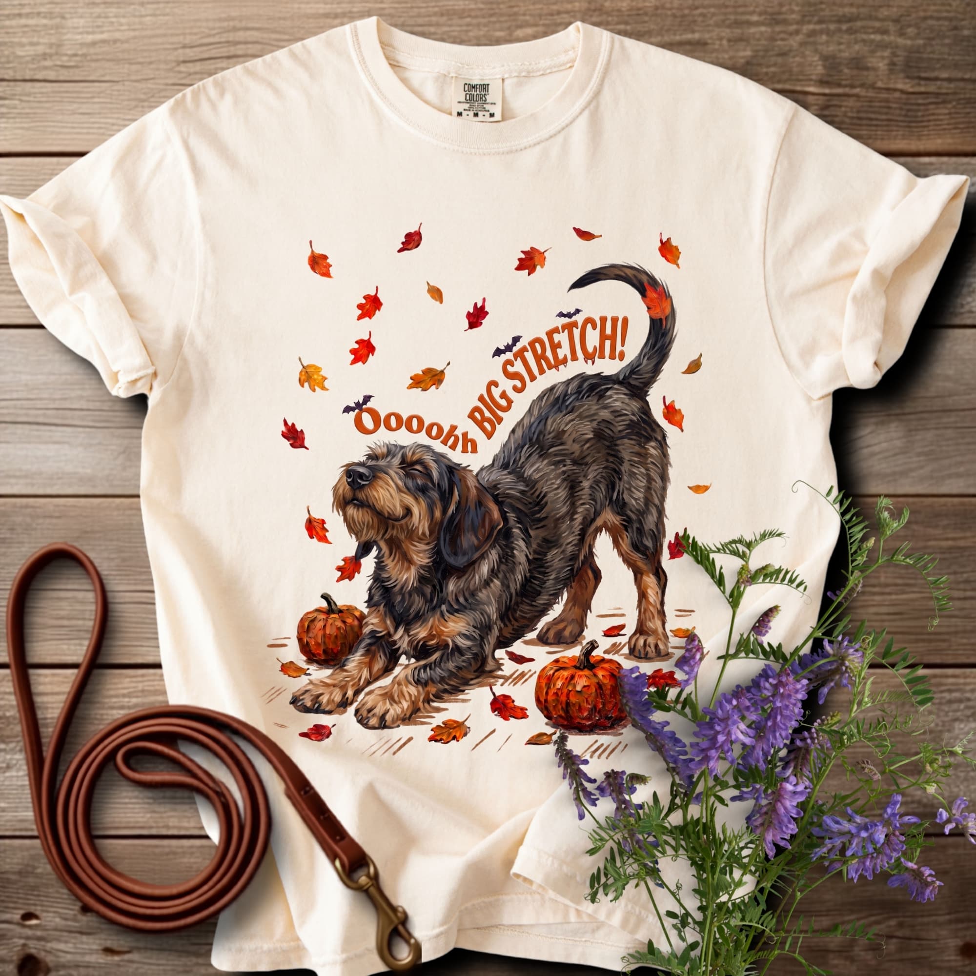 Oh Big Stretch! Wired Haired Boared Dachshund T-shirt - View 4