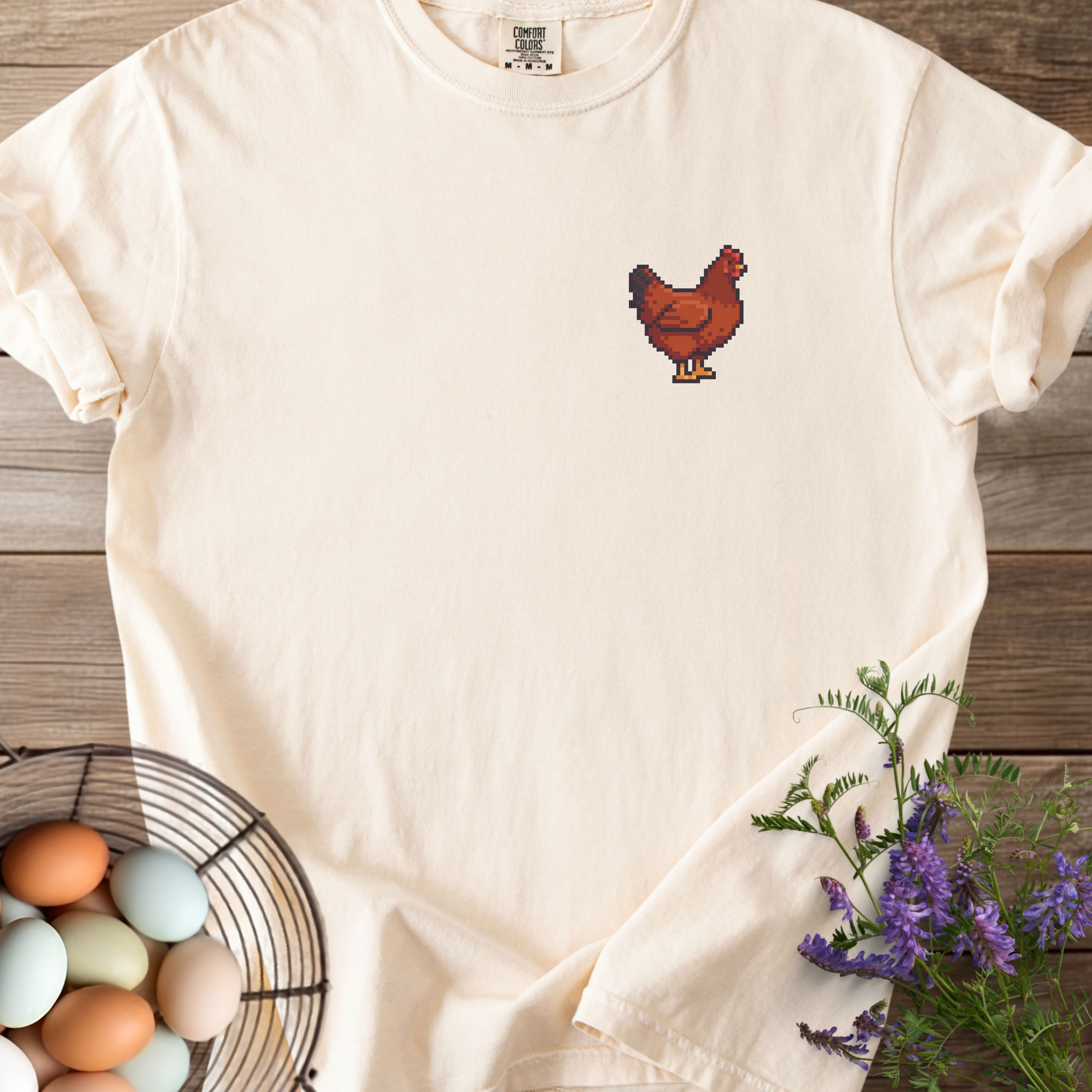 Pixel Art Rhode Island Red Hen T-shirt - View 7