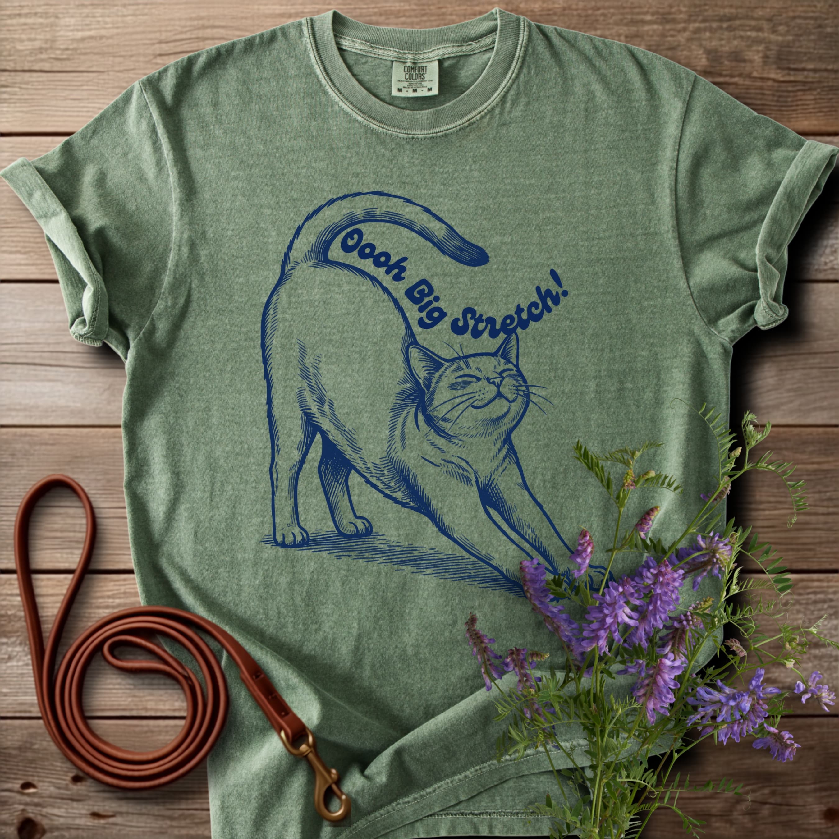 Oh Big Stretch! Solid Color Cat T-Shirt - View 6