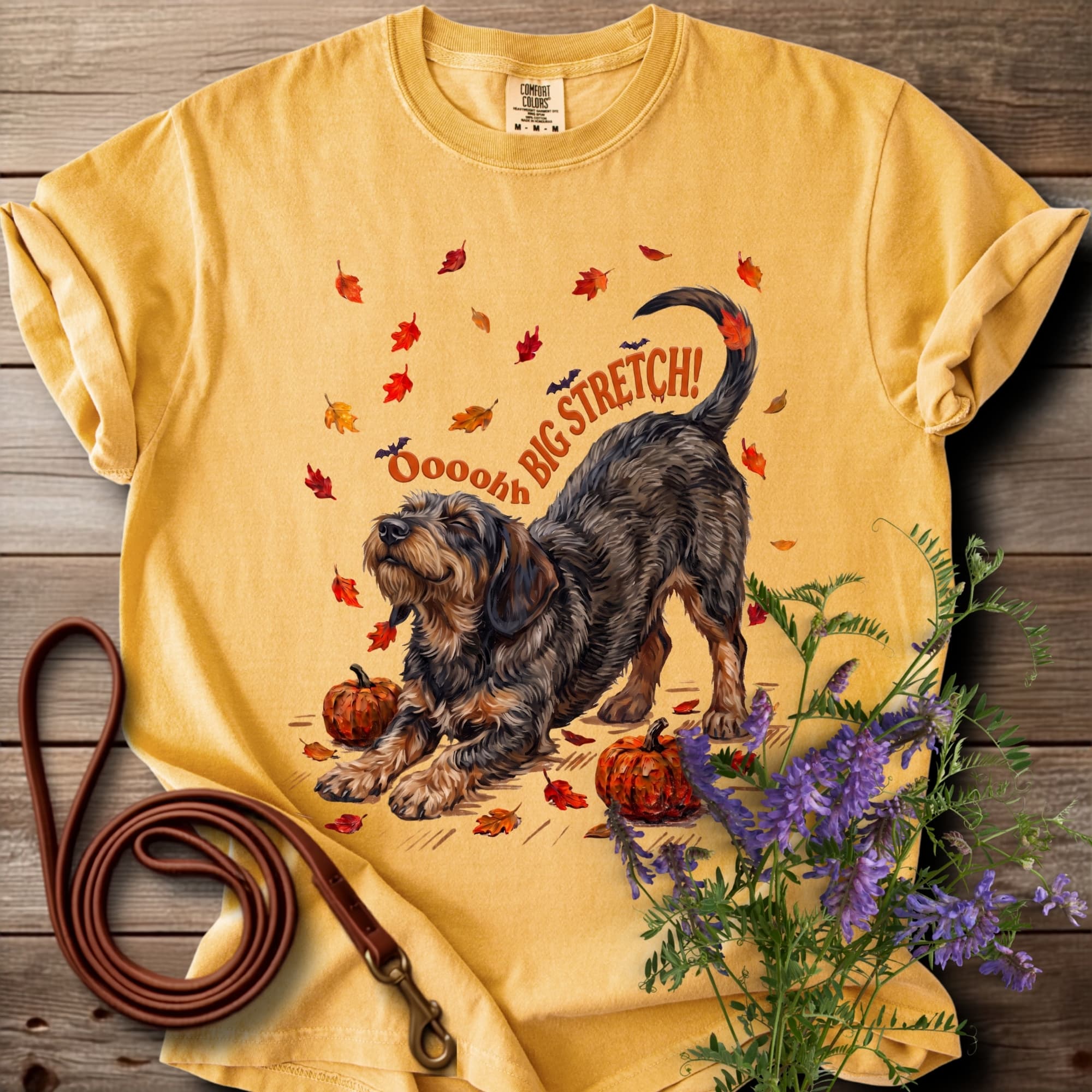 Oh Big Stretch! Wired Haired Boared Dachshund T-shirt - View 5