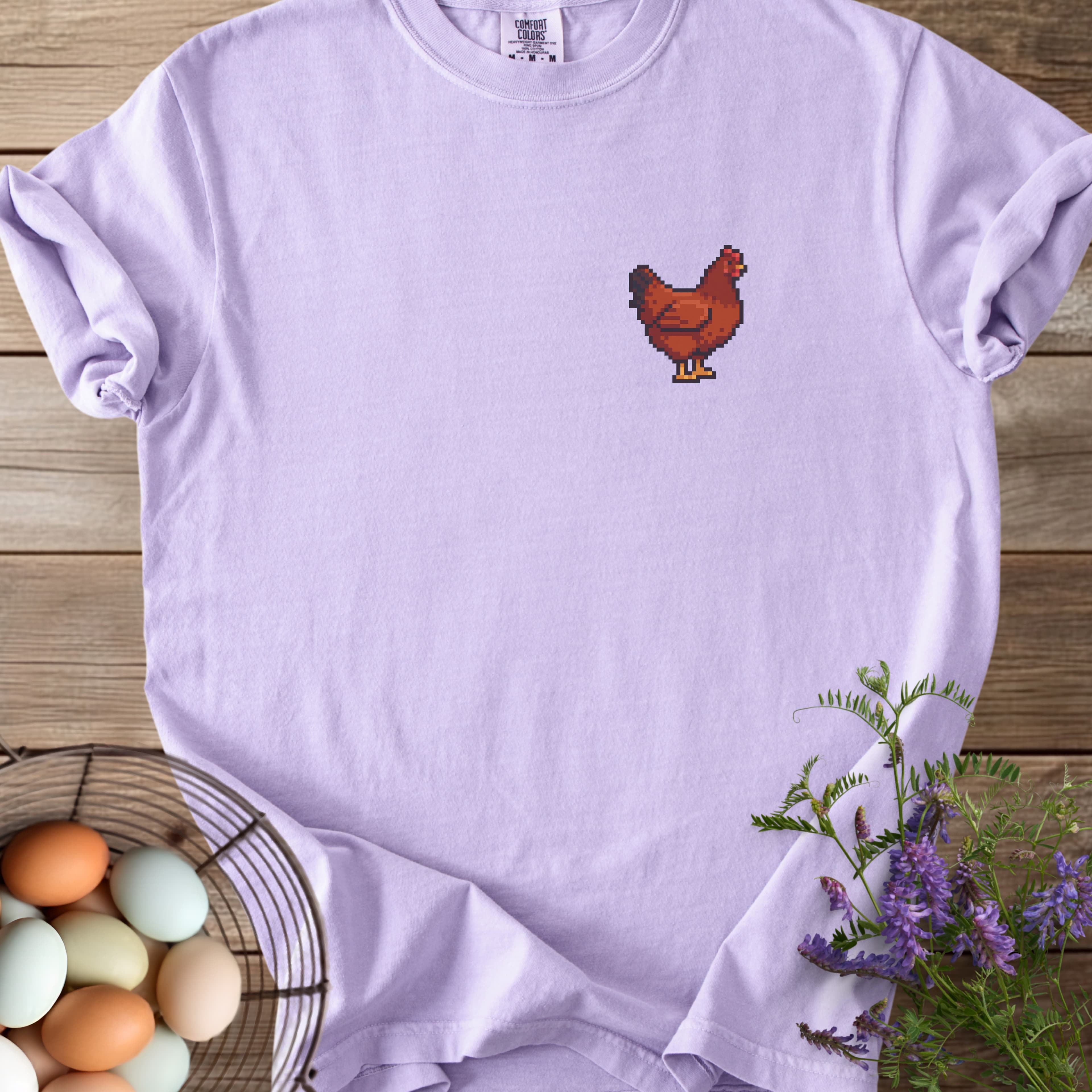 Pixel Art Rhode Island Red Hen T-shirt - View 10