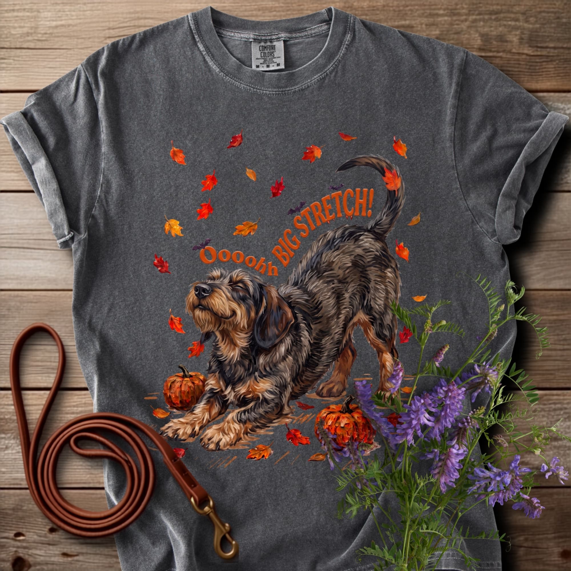 Oh Big Stretch! Wired Haired Boared Dachshund T-shirt - View 6
