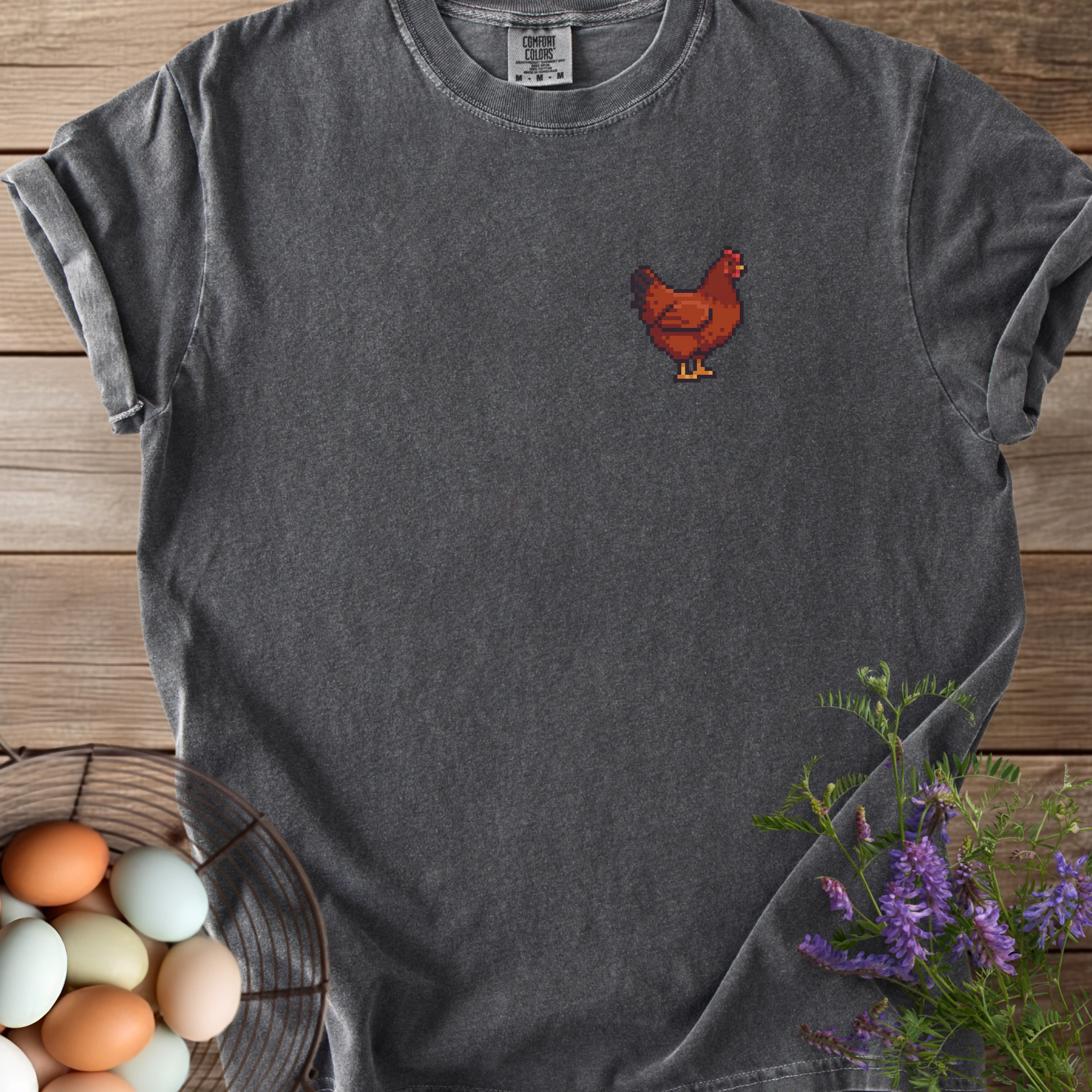 Pixel Art Rhode Island Red Hen T-shirt - View 16