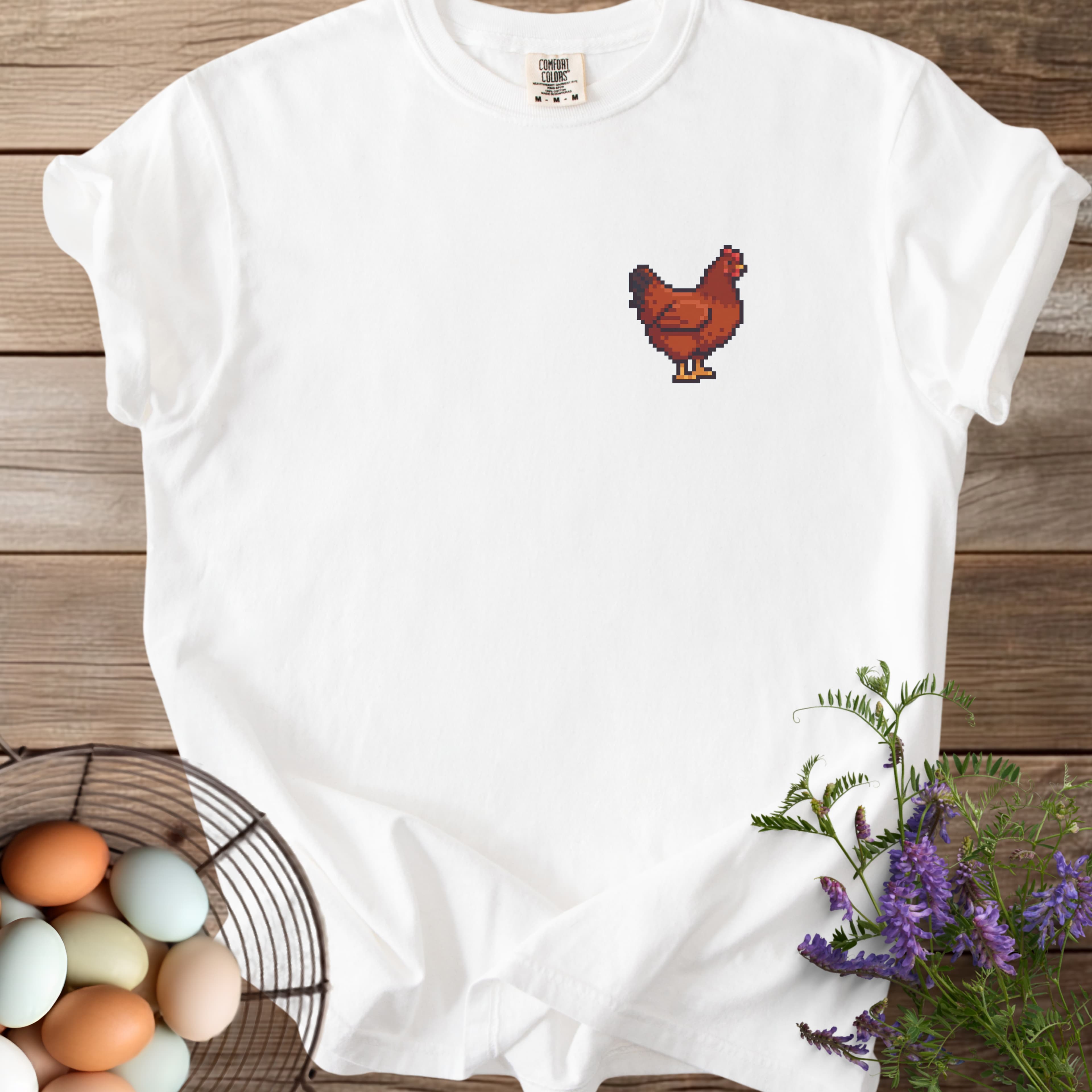 Pixel Art Rhode Island Red Hen T-shirt - View 13
