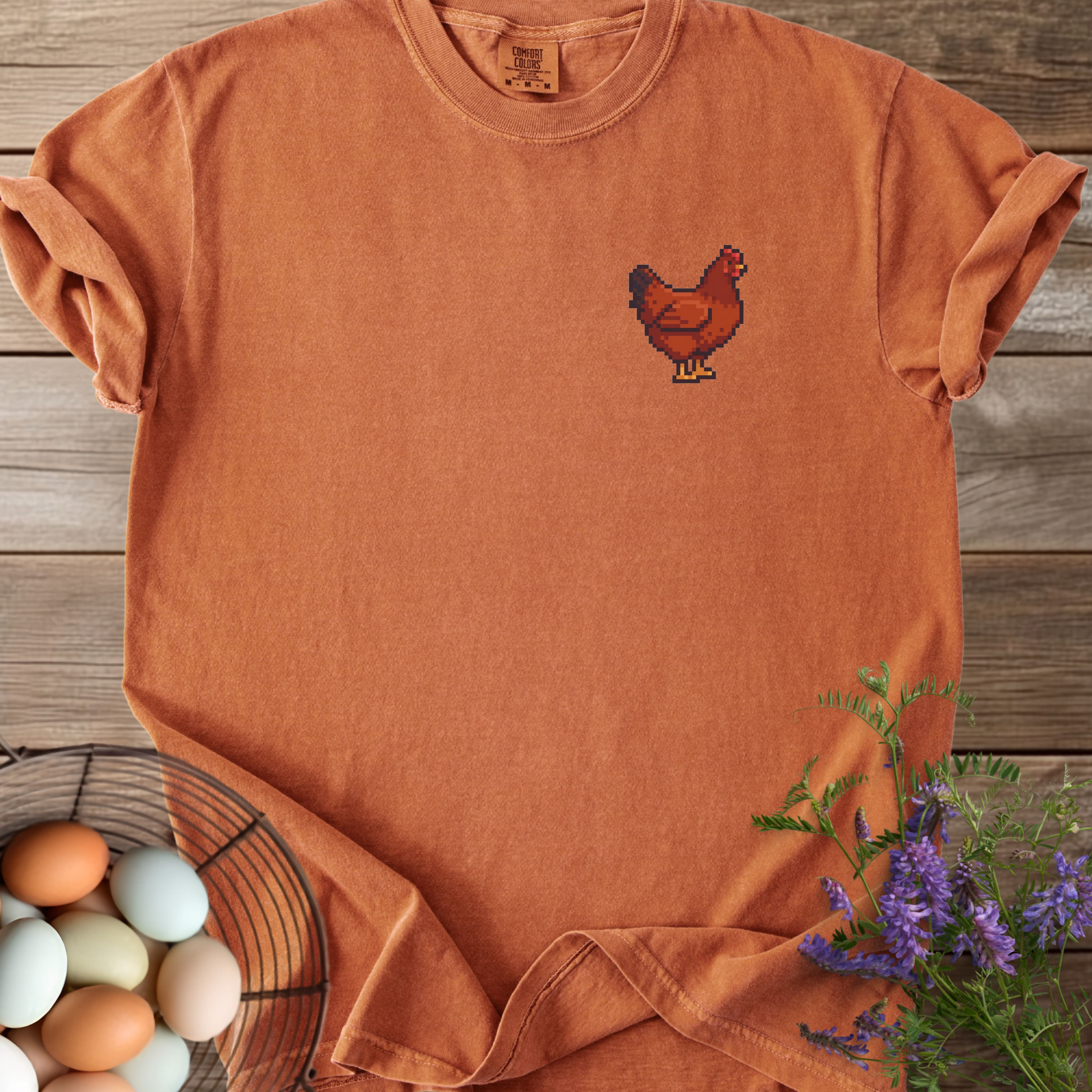 Pixel Art Rhode Island Red Hen T-shirt - View 14