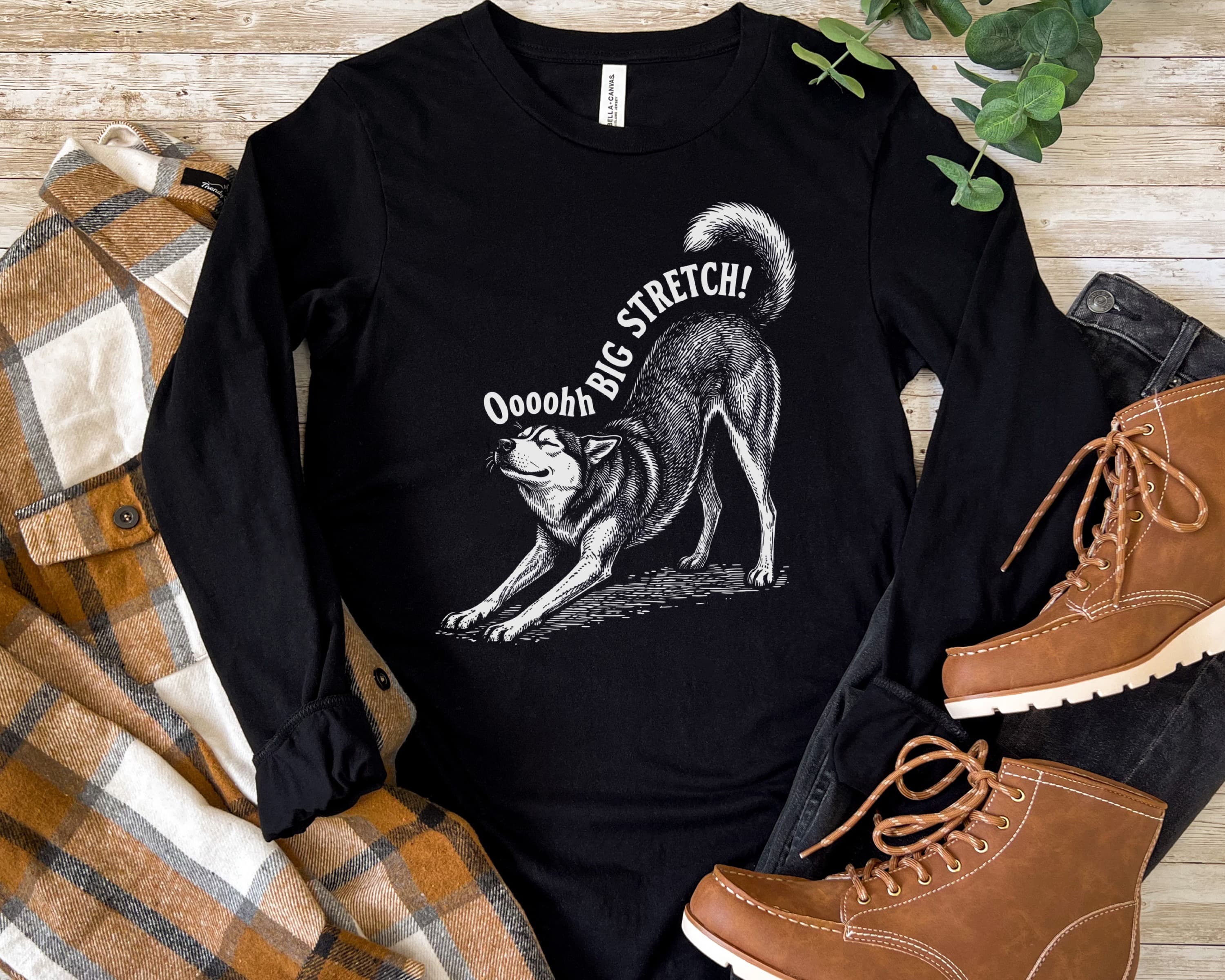Oh Big Stretch! Siberian Husky Long Sleeves Shirt - View 1