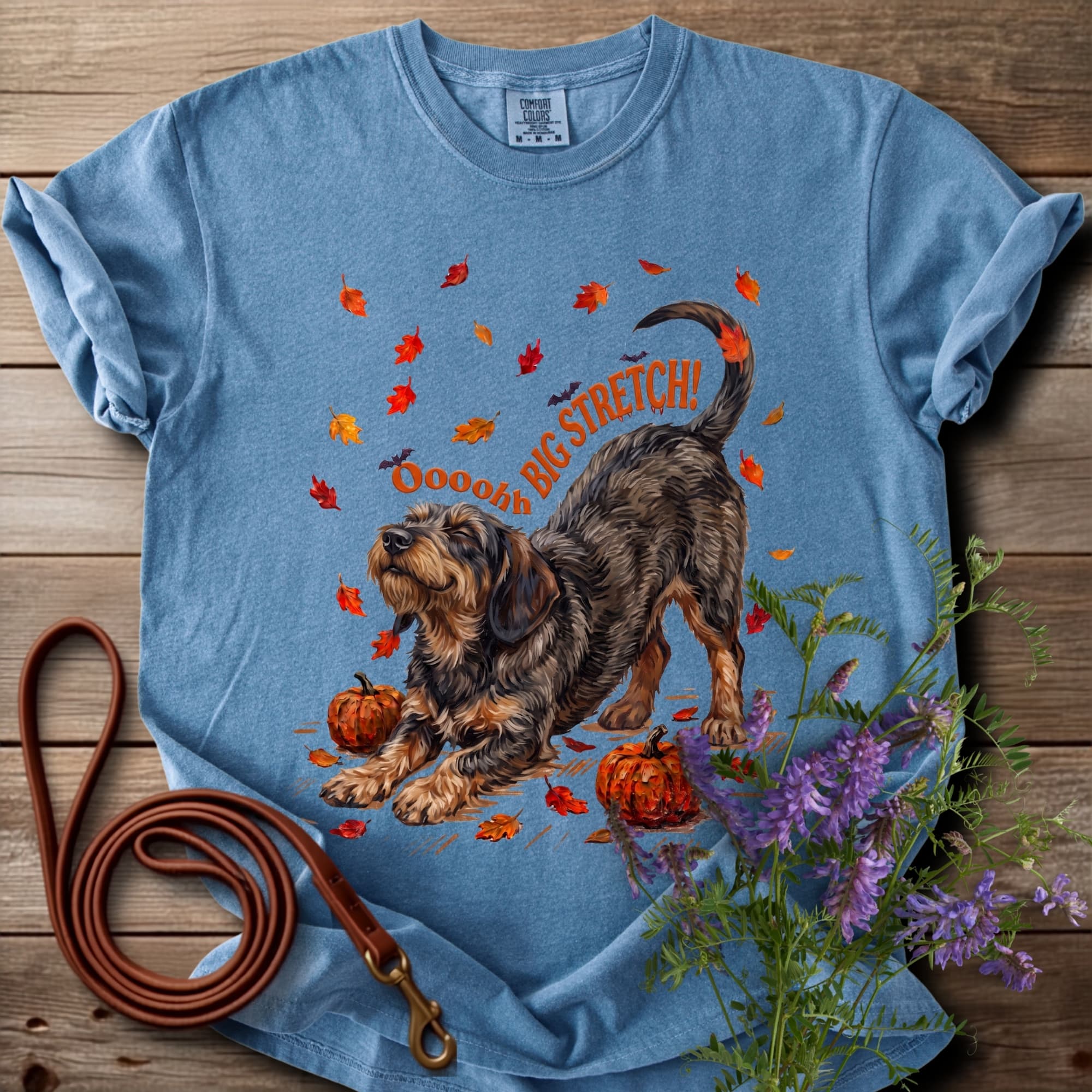 Oh Big Stretch! Wired Haired Boared Dachshund T-shirt - View 3