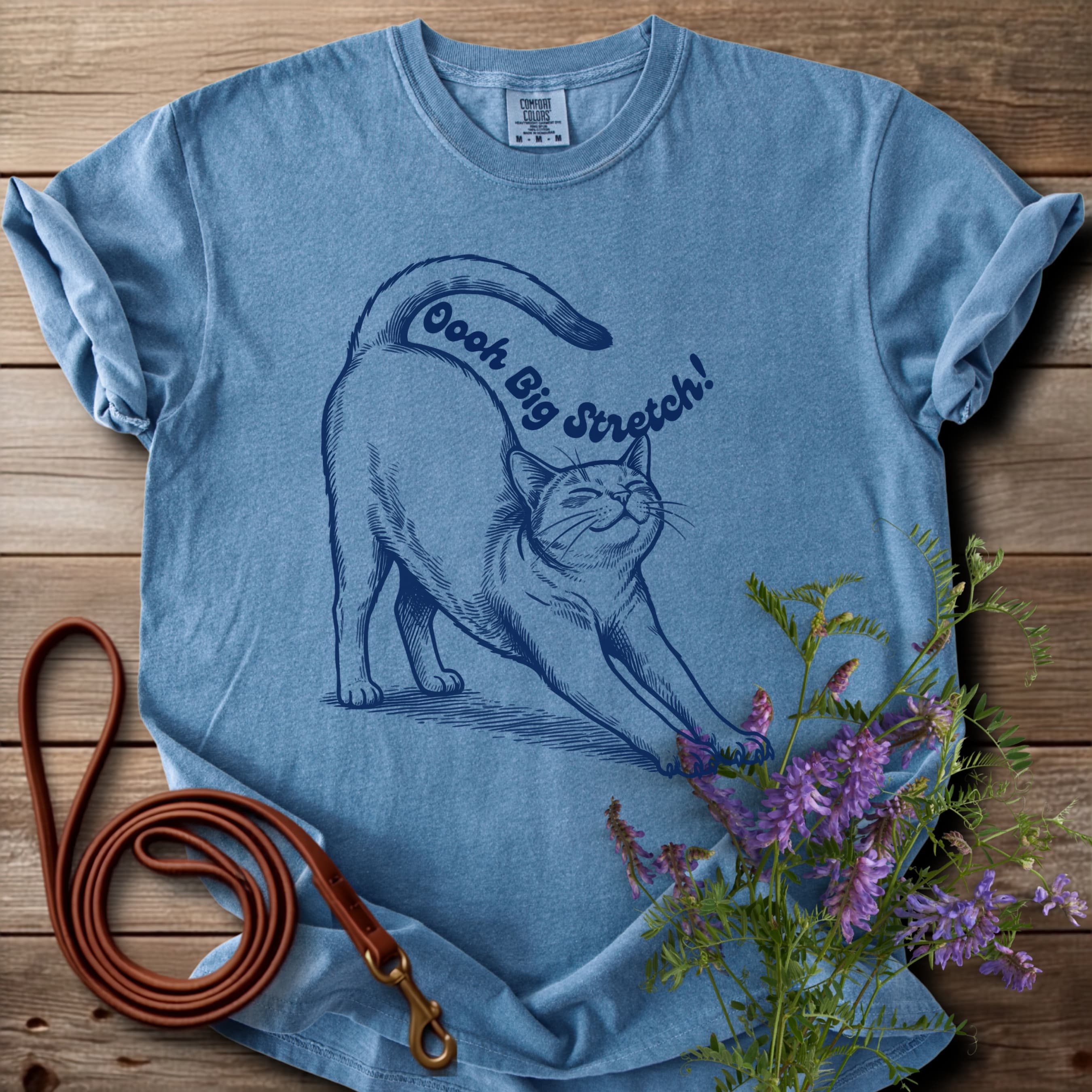 Oh Big Stretch! Solid Color Cat T-Shirt - View 16
