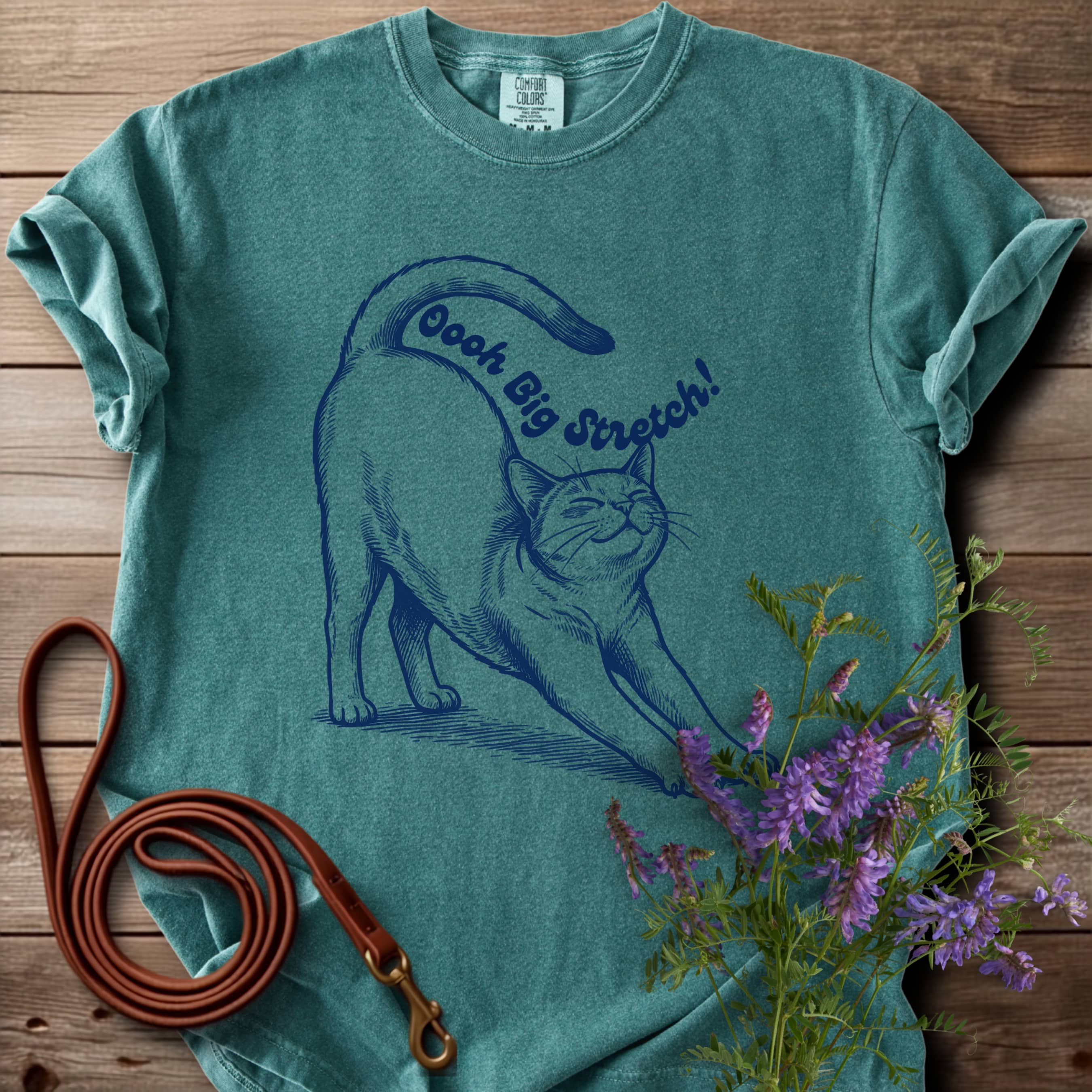 Oh Big Stretch! Solid Color Cat T-Shirt