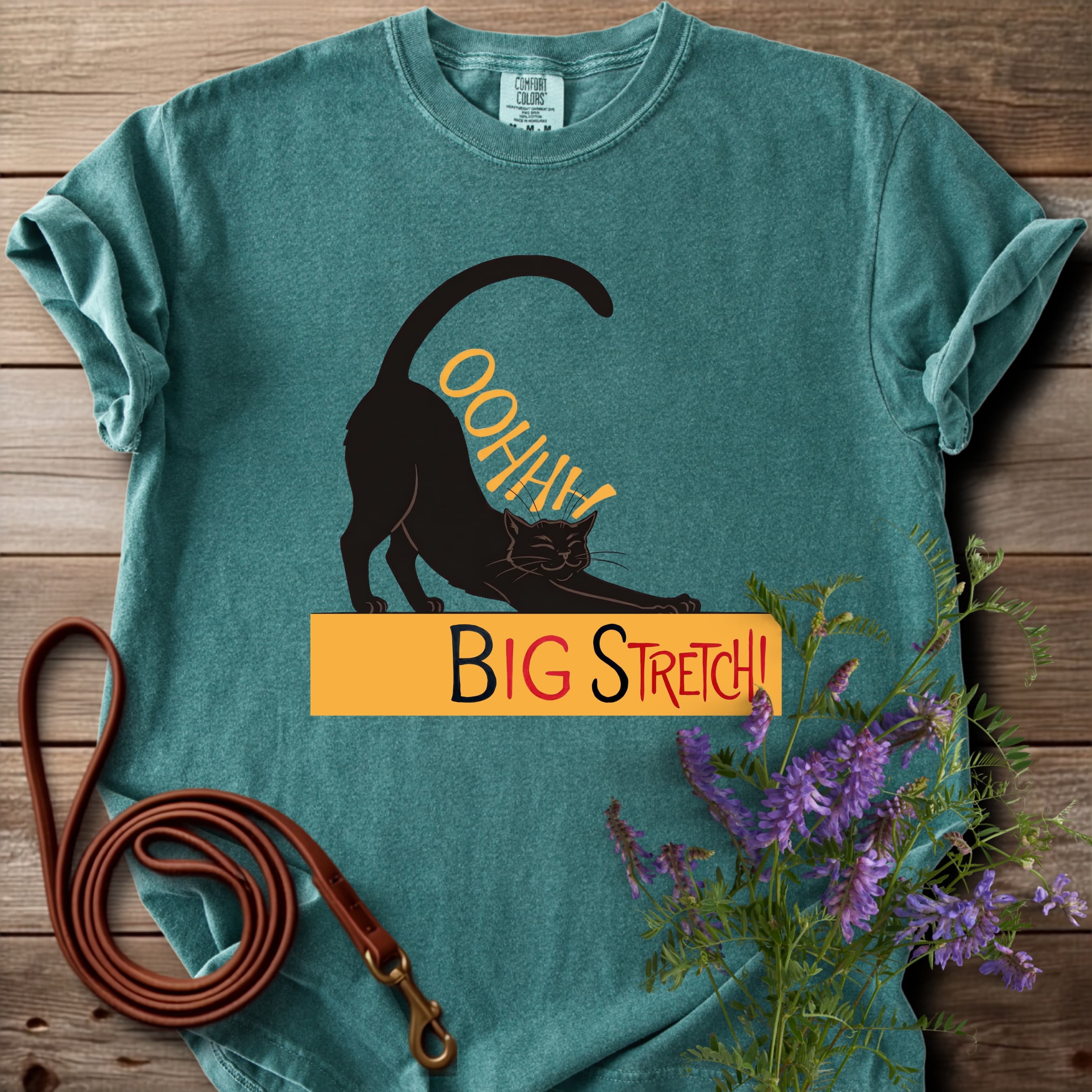 Oh Big Stretch! Black Cat T-Shirt - View 4