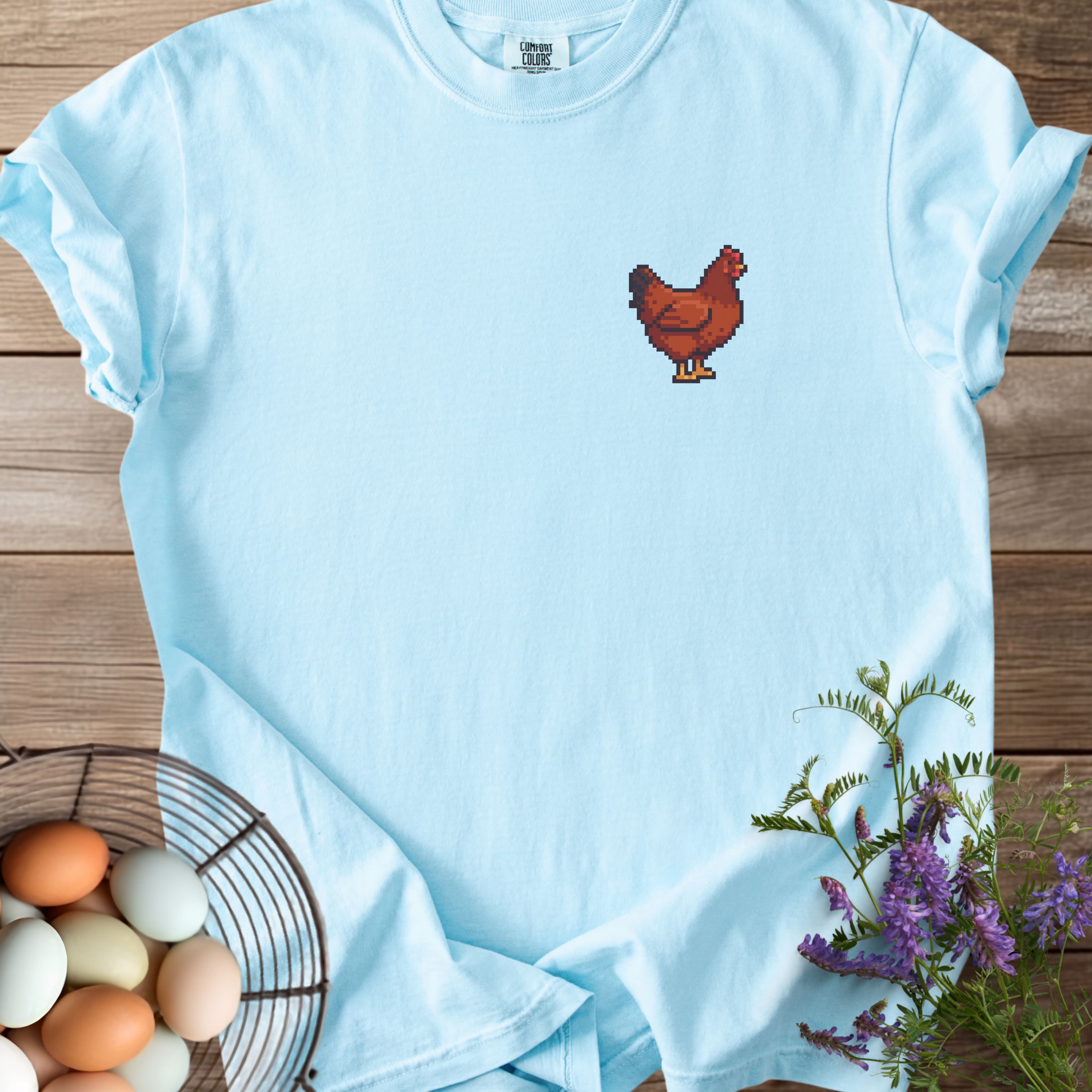 Pixel Art Rhode Island Red Hen T-shirt - View 5