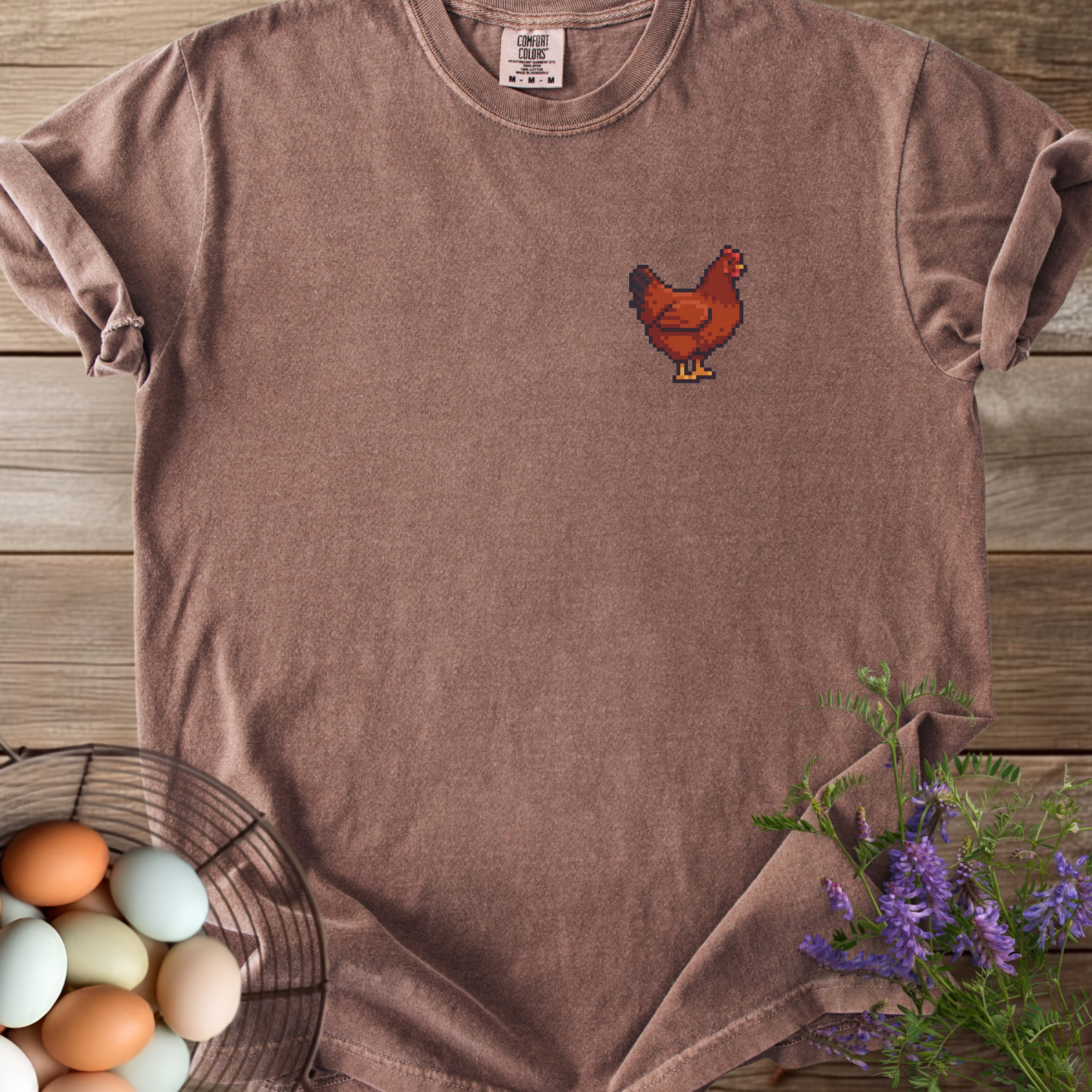 Pixel Art Rhode Island Red Hen T-shirt - View 6