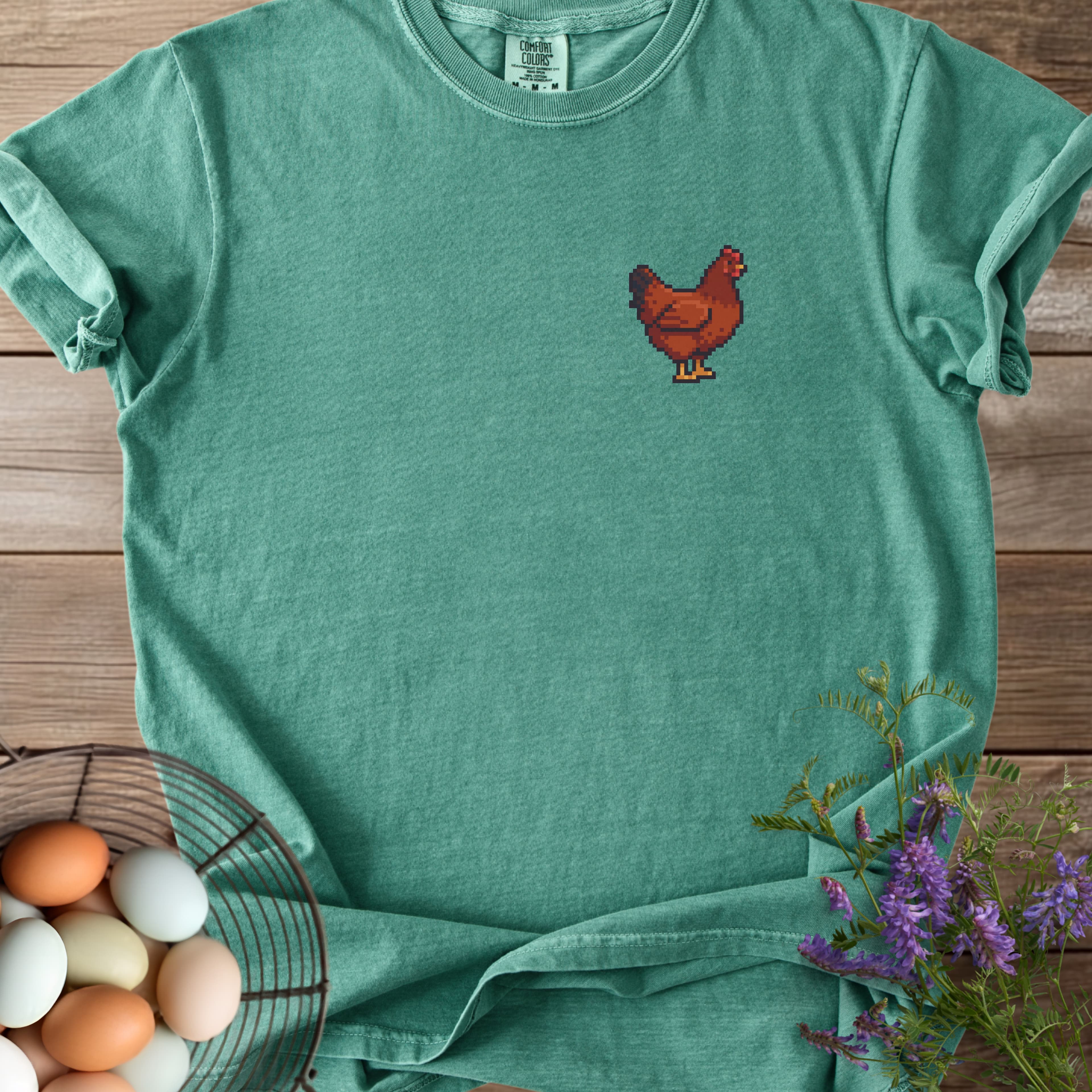 Pixel Art Rhode Island Red Hen T-shirt - View 8