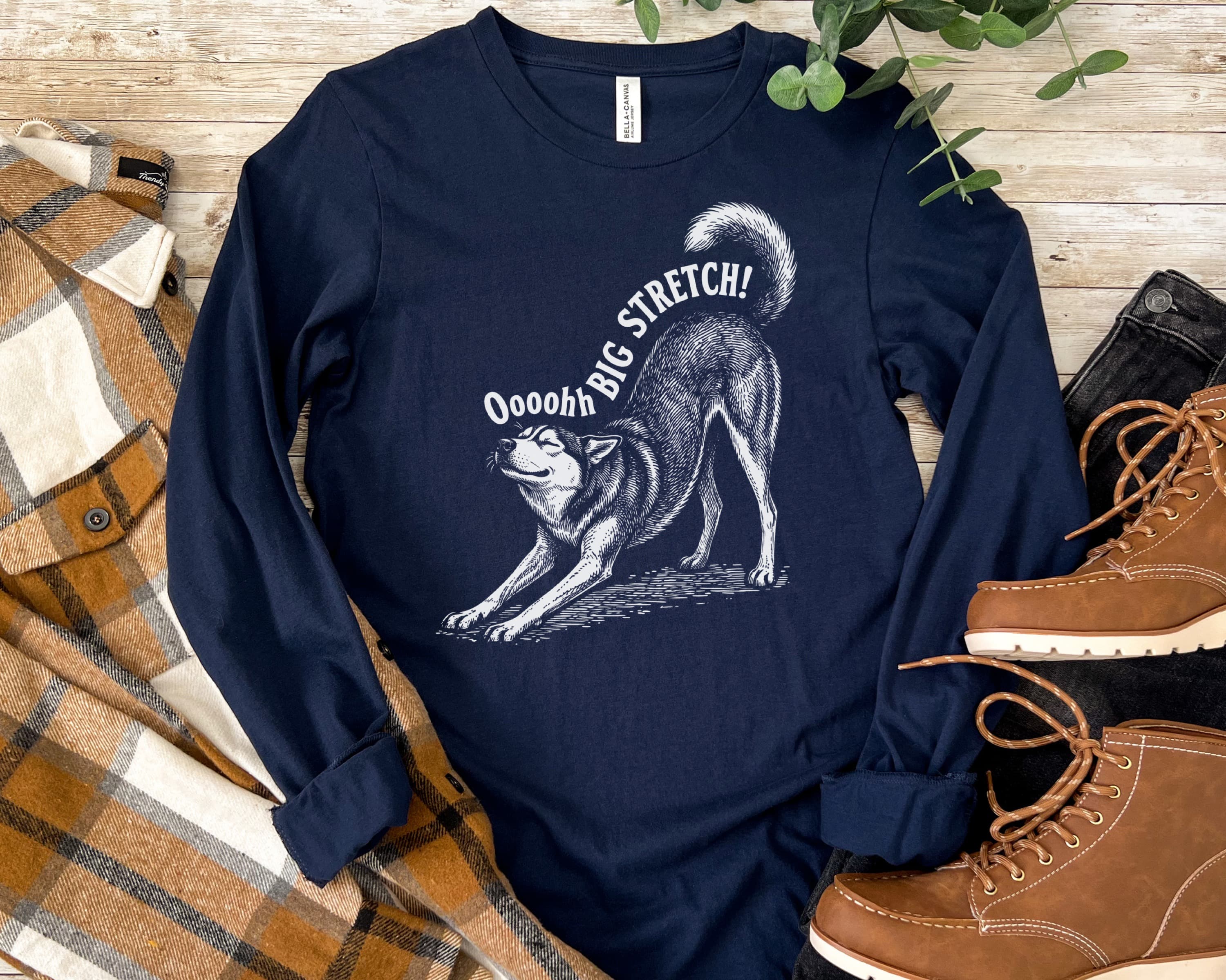 Oh Big Stretch! Siberian Husky Long Sleeves Shirt - View 2