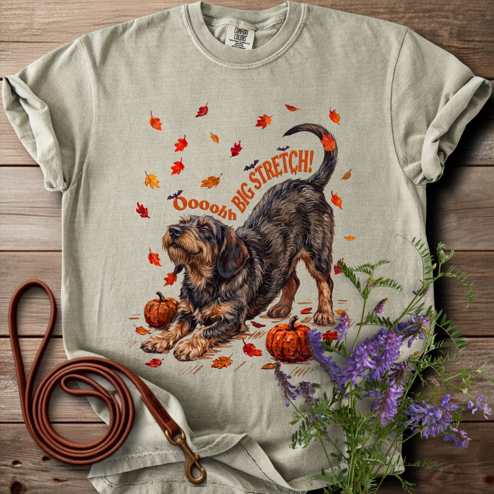 Oh Big Stretch! Wired Haired Boared Dachshund T-shirt - View 7